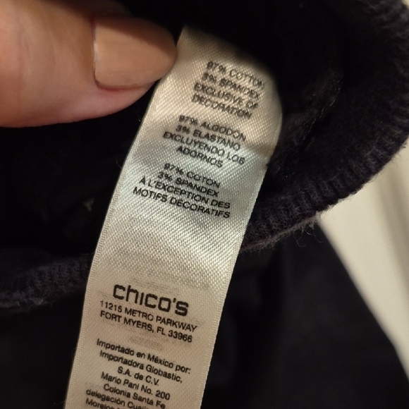 Chico's Crop Black Cargo Pants In Lighrweight Cotton - Picture 4 of 8